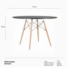 Conjunto Mesa De Jantar 110cm Com 04 Cadeiras Eiffel Preto