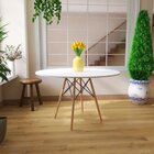Conjunto Mesa De Jantar 120cm Com 04 Cadeiras Eiffel Branco