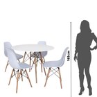 Conjunto Mesa De Jantar 120cm Com 04 Cadeiras Eiffel Branco