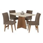 Conjunto Mesa De Jantar 136 Cm Com 4 Cadeiras Denver Multimóv