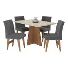 Conjunto Mesa De Jantar 136 Cm Com 4 Cadeiras Denver Multimóv