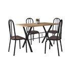 Conjunto Mesa De Jantar 136cm Miami Com 4 Cadeiras Madri Pret