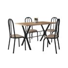 Conjunto Mesa De Jantar 136cm Miami Com 4 Cadeiras Madri Pret