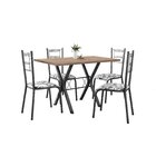 Conjunto Mesa De Jantar 136cm Miami Com 4 Cadeiras Santiago P