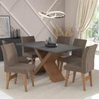 Conjunto Mesa De Jantar 160 Cm Com 6 Cadeiras Lisboa Multimóv