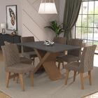 Conjunto Mesa De Jantar 160 Cm Com 6 Cadeiras Moscou Multimóv