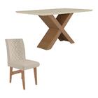 Conjunto Mesa De Jantar 160 Cm Com 6 Cadeiras Moscou Multimóv