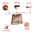 Conjunto Mesa De Jantar 160x90cm Gabi Branco/noronha Com 6 Ca