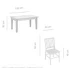 Conjunto Mesa De Jantar 1 5m 6 Cadeiras Madri Madeira Maciça