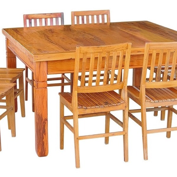Conjunto Mesa De Jantar 1 5x1 5m 8 Cadeiras Madri Madeira Mac