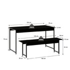 Conjunto Mesa De Jantar 1 Banco Industrial Kit 4 Cadeiras Bas