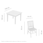 Conjunto Mesa De Jantar 1x1m 4 Cadeiras Madri Madeira Maciça