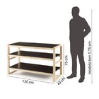 Conjunto Mesa De Jantar, 2 Bancos E Aparador Madeira Maciça G