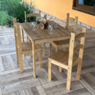 Conjunto Mesa De Jantar 4 Lugares Com 4 Cadeiras Em Madeira M
