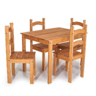 Conjunto Mesa De Jantar 4 Lugares Com 4 Cadeiras Em Madeira M