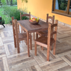 Conjunto Mesa De Jantar 4 Lugares Com 4 Cadeiras Em Madeira M