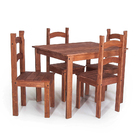 Conjunto Mesa De Jantar 4 Lugares Com 4 Cadeiras Em Madeira M