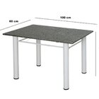 Conjunto Mesa De Jantar 4 Lugares Retangular Em Aço Com Tampo