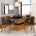 Conjunto Mesa De Jantar 6 Cadeiras Nairóbi Cinamo/preto/marro
