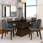 Conjunto Mesa De Jantar 6 Cadeiras Nairóbi Imbuia/preto/cinza