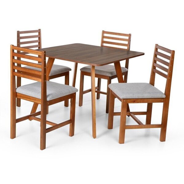 Conjunto Mesa De Jantar Alice Quadrada 90x90 Cm E 4 Cadeiras