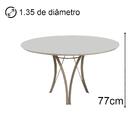 Conjunto Mesa De Jantar Barcelona Off White Base Champanhe 1,