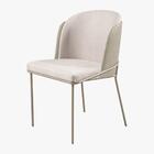 Conjunto Mesa De Jantar Barcelona Off White Base Champanhe 1,