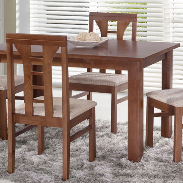 Conjunto Mesa De Jantar Cali (120 Cm) Com Tampo De Madeira Co