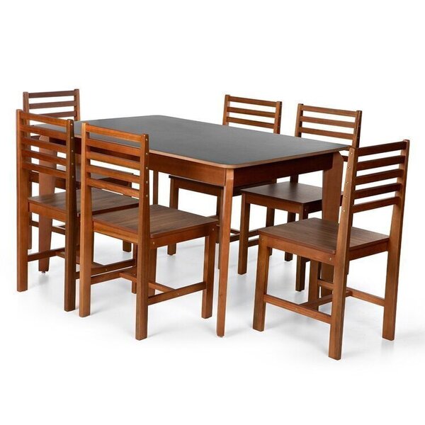 Conjunto Mesa De Jantar Camile 135x80 Cm E 6 Cadeiras Luna As