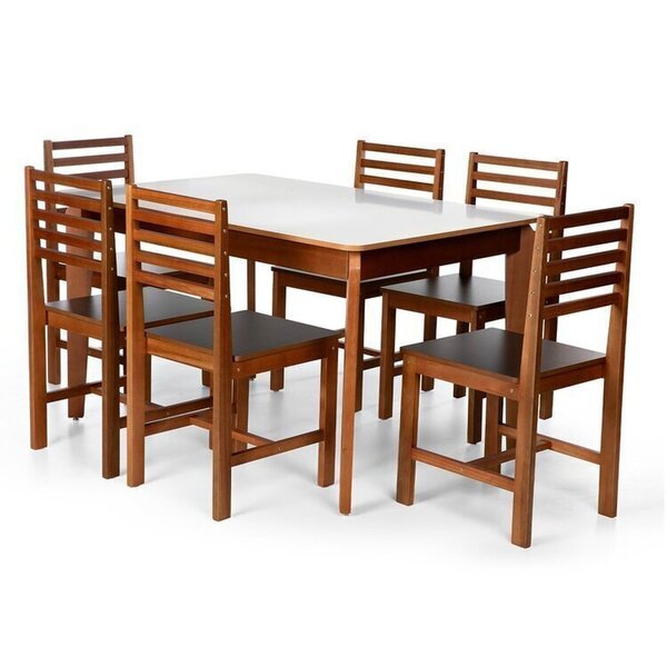 Conjunto Mesa De Jantar Camile 135x80 Cm E 6 Cadeiras Luna As