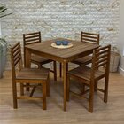 Conjunto Mesa De Jantar Camile Quadrada E 4 Cadeiras Luna Ass