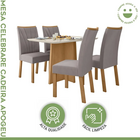 Conjunto Mesa De Jantar Celebrare 1,20 C/ Vidro E 4 Cadeiras