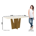 Conjunto Mesa De Jantar Com 06 Cadeiras Agata 160cm Suede Lin