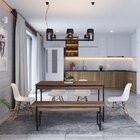 Conjunto Mesa De Jantar Com 1 Banco Estilo Industrial Active