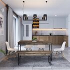 Conjunto Mesa De Jantar Com 1 Banco Estilo Industrial Active