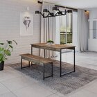 Conjunto Mesa De Jantar Com 1 Banco Estilo Industrial Active