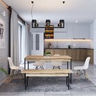 Conjunto Mesa De Jantar Com 1 Banco Estilo Industrial Active