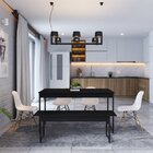 Conjunto Mesa De Jantar Com 1 Banco Estilo Industrial Active