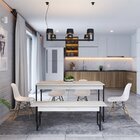 Conjunto Mesa De Jantar Com 1 Banco Estilo Industrial Active