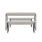 Conjunto Mesa De Jantar Com 2 Banco E 2 Cadeiras Eames Base M