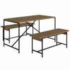 Conjunto Mesa De Jantar Com 2 Bancos Est Aço Steel Quadra 279