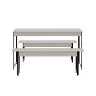 Conjunto Mesa De Jantar Com 2 Bancos Estilo Industrial Active
