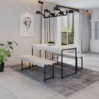 Conjunto Mesa De Jantar Com 2 Bancos Estilo Industrial Active
