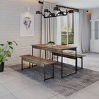 Conjunto Mesa De Jantar Com 2 Bancos Estilo Industrial Active