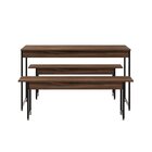 Conjunto Mesa De Jantar Com 2 Bancos Estilo Industrial Active