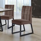 Conjunto Mesa De Jantar Com 4 Cadeiras Estofadas Pés Metálico