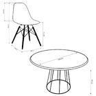 Conjunto Mesa De Jantar Com 4 Cadeiras Garabit/telaio Preto/c