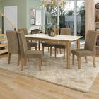 Conjunto Mesa De Jantar Com 6 Cadeiras Louro