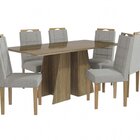 Conjunto Mesa De Jantar Com Tampo Retangular E 6 Cadeiras Nog