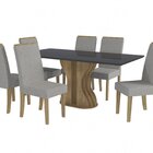 Conjunto Mesa De Jantar Copaíba Com 6 Cadeiras Nogueira/preto